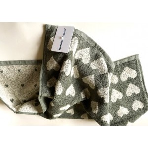 Handdoek - Hearts - Donker Groen